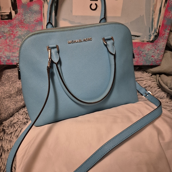 Michael Kors Handbags - Michael Kors Cindy Large Dome Sachel/ Crossbody Turquoise Women's Bag